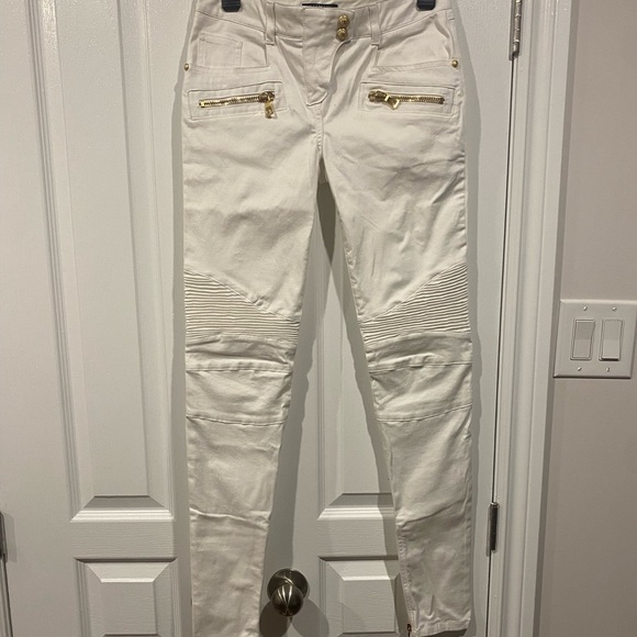 Balmain biker jeans with classic gold Balmain buttons. NWT!! - Picture 4 of 9